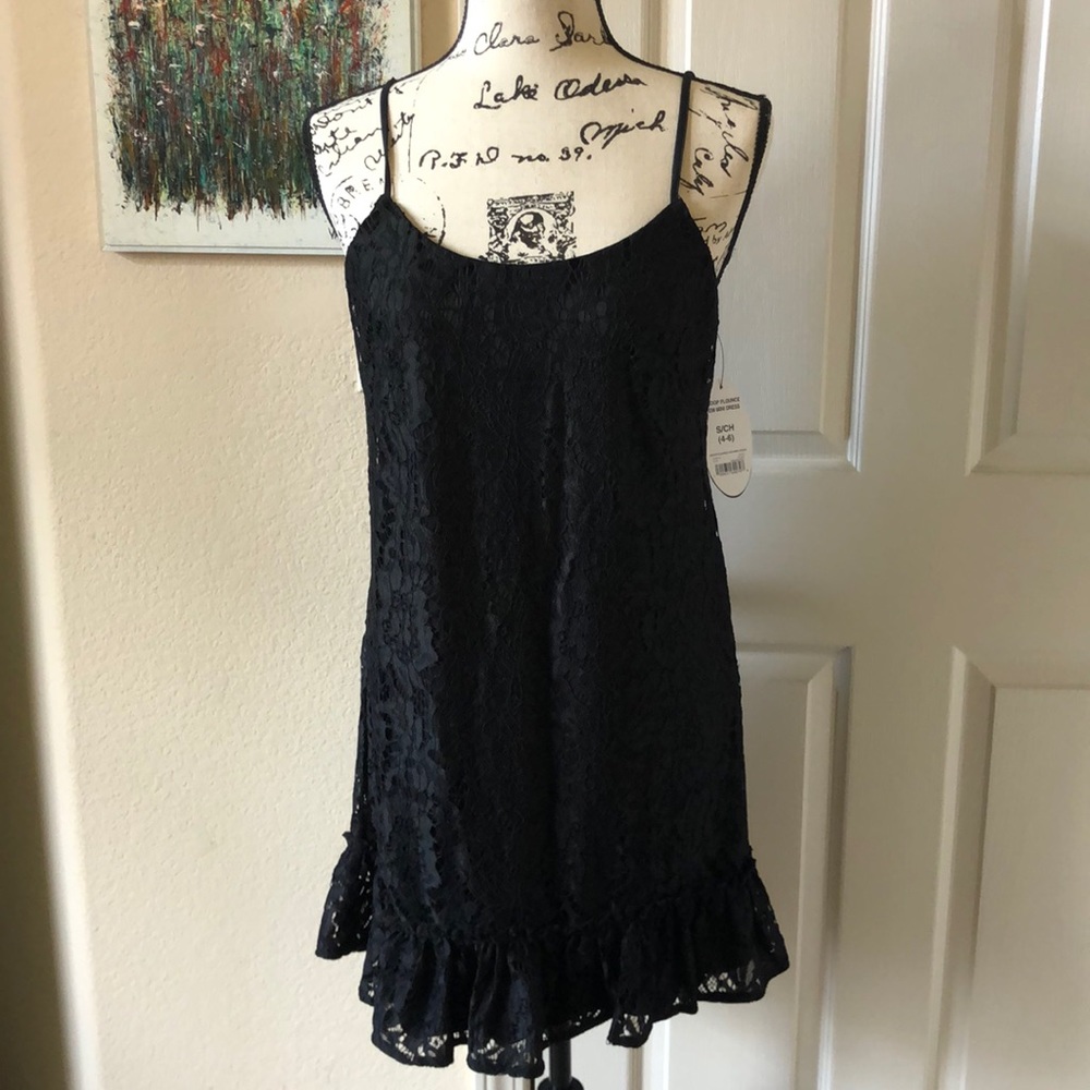 NWOT Scoop black mini lace dress. Size Small.
